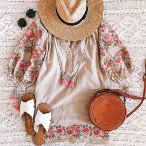 New Cleo Boho Gypsy Tassel Tunic Dress Top